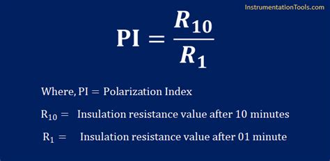 polarization index test acceptable values